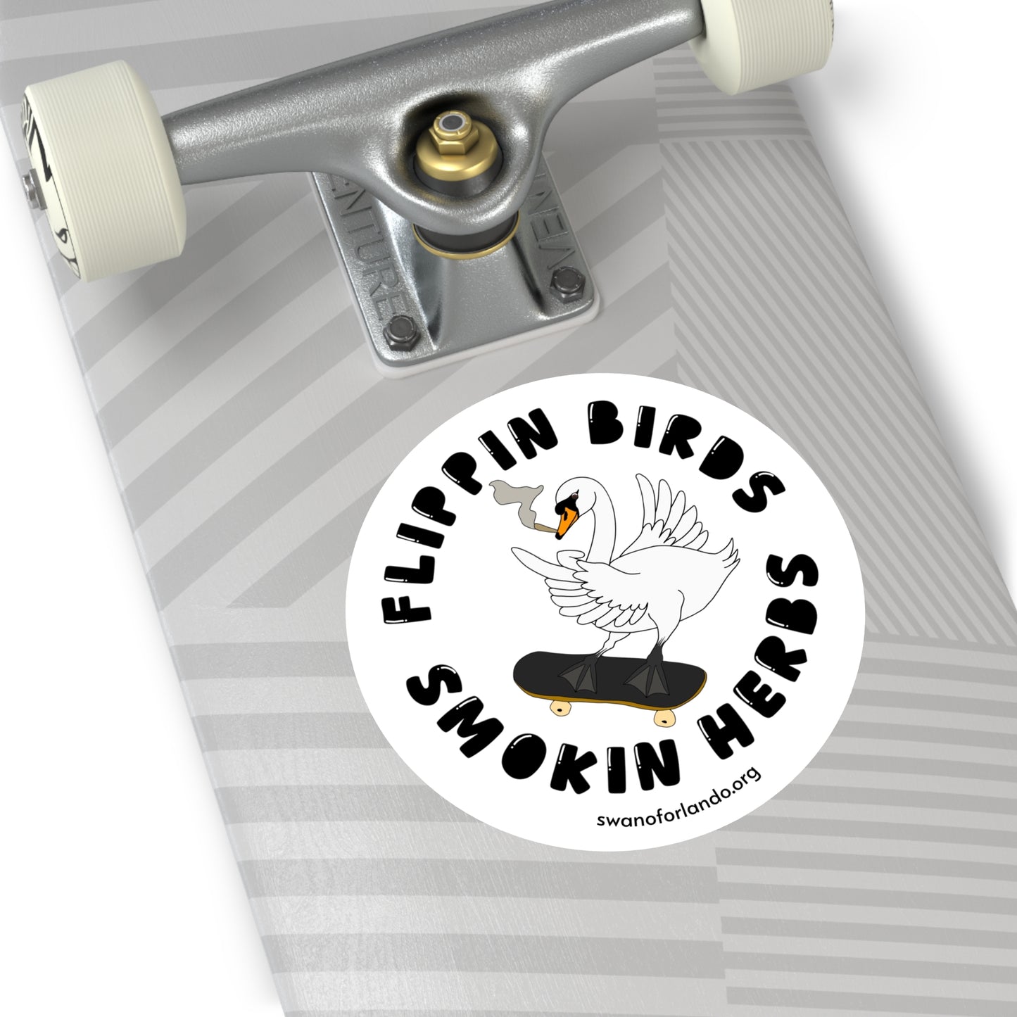 Flippin Birds Smokin Herbs Round Sticker