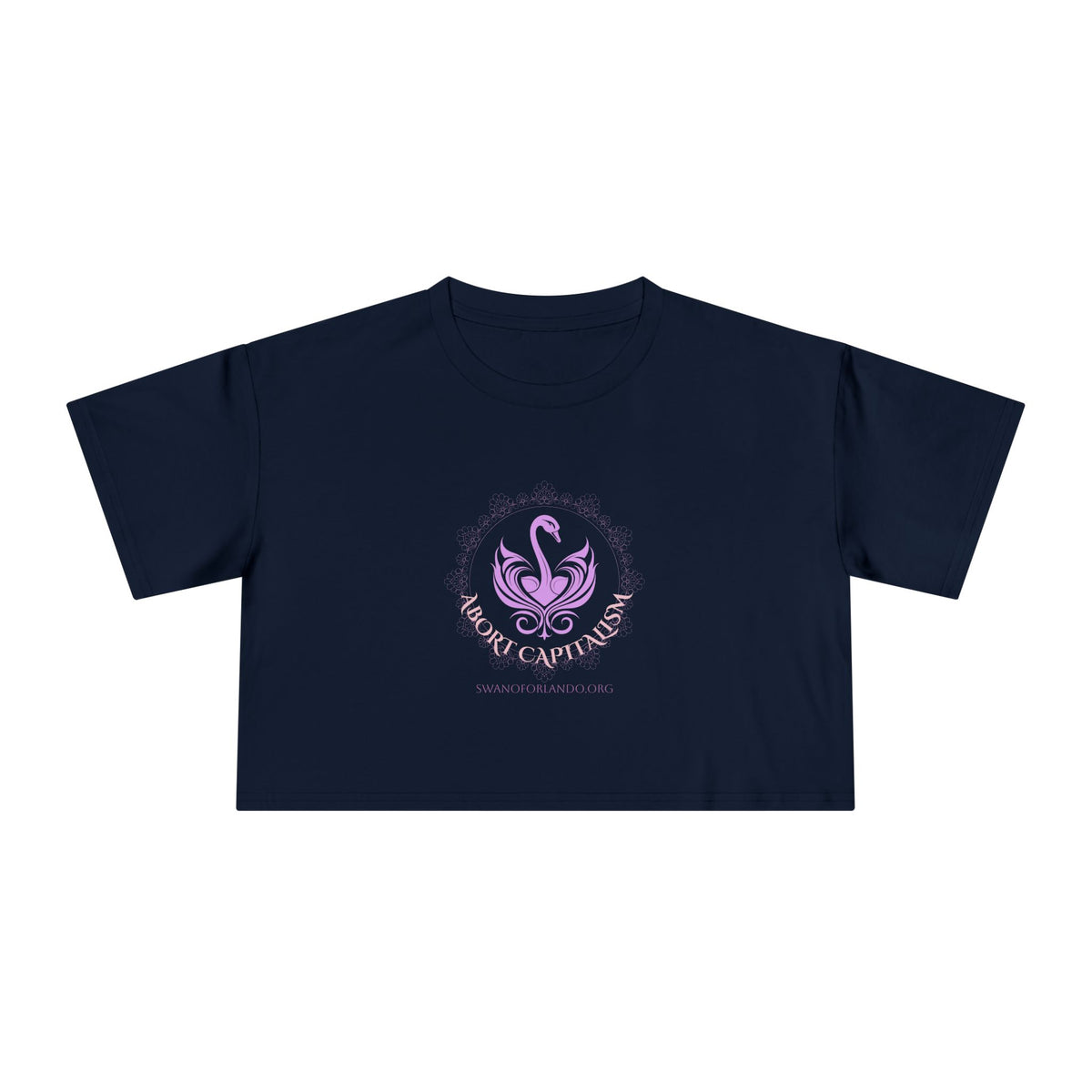 Crop Tee — “Abort Capitalism” Feminist Graphic Crop Top