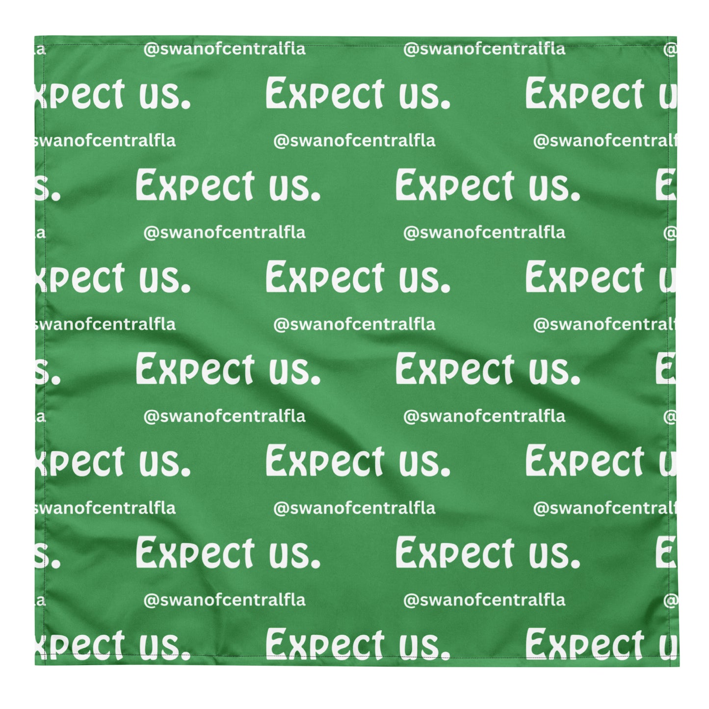 Expect Us. All-over print bandana (green)
