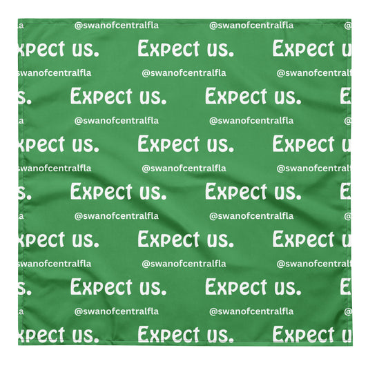 Expect Us. All-over print bandana (green)