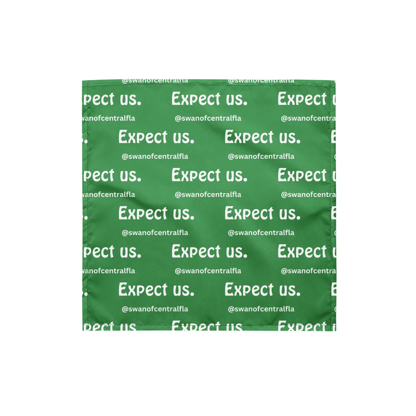 Expect Us. All-over print bandana (green)