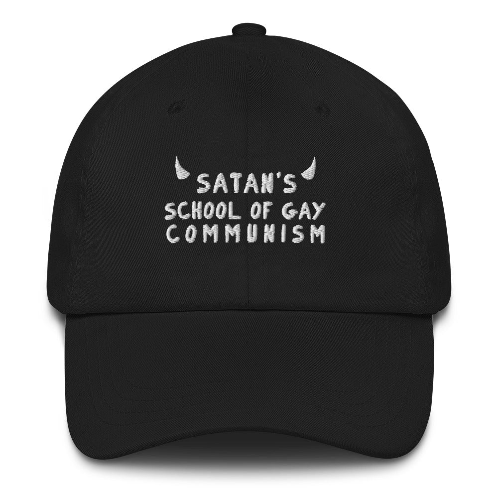 Satan's School of Gay Communism (light font) hat