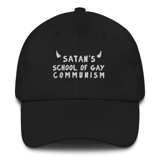 Satan's School of Gay Communism (light font) hat
