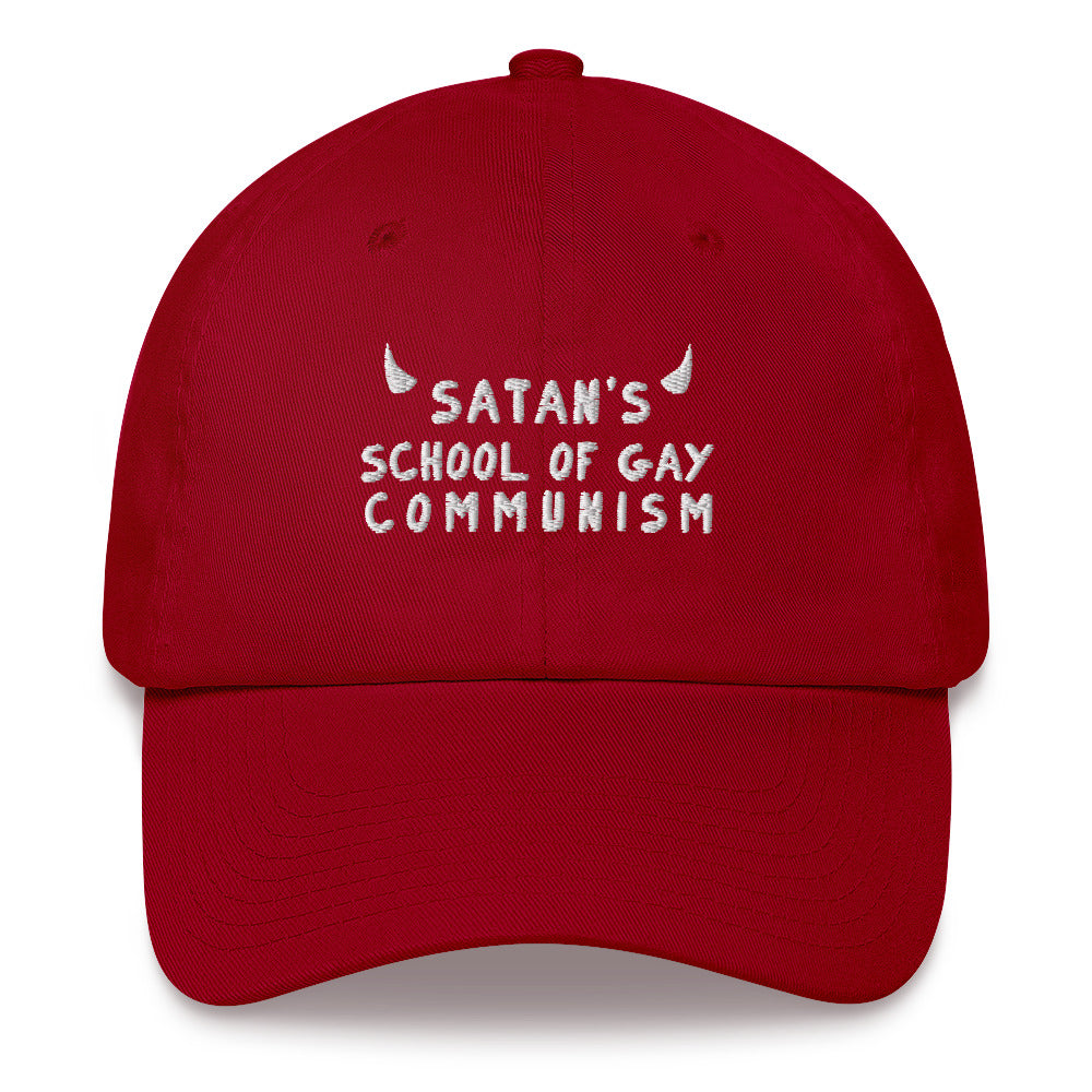 Satan's School of Gay Communism (light font) hat