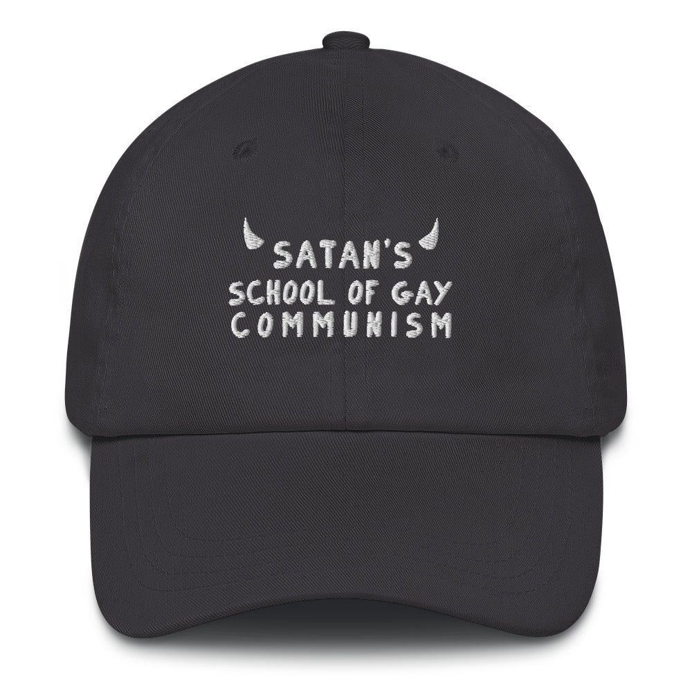 Satan's School of Gay Communism (light font) hat