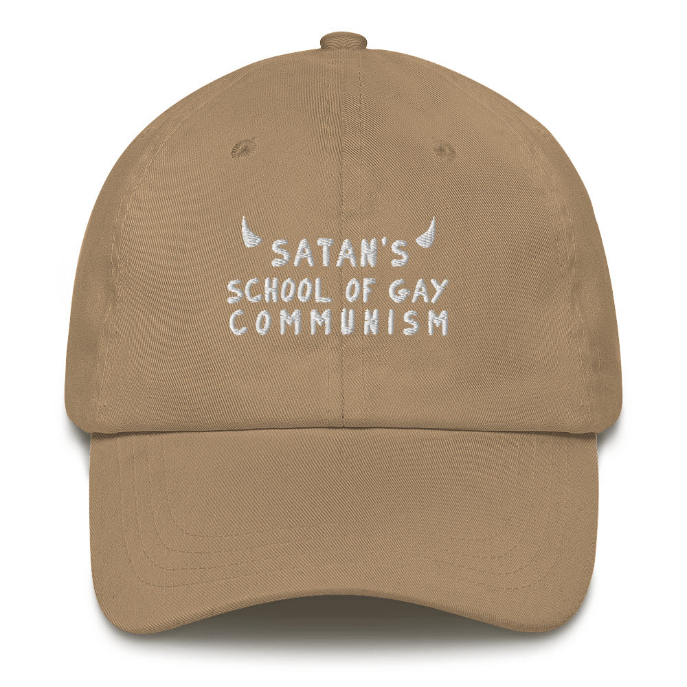 Satan's School of Gay Communism (light font) hat