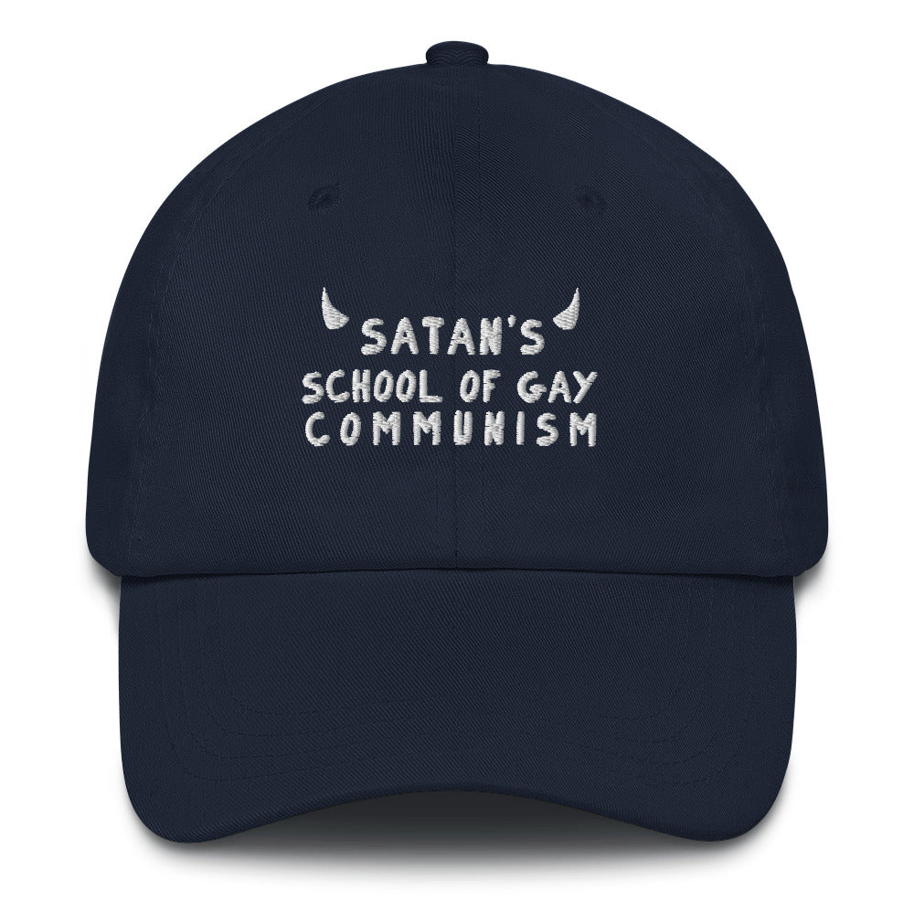 Satan's School of Gay Communism (light font) hat