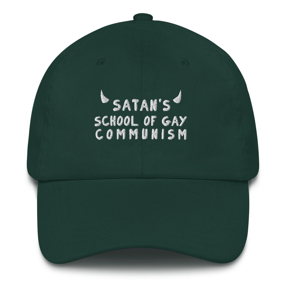 Satan's School of Gay Communism (light font) hat