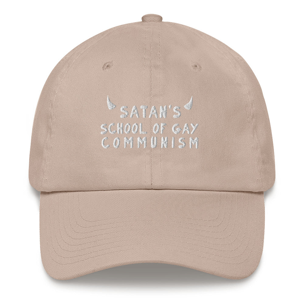 Satan's School of Gay Communism (light font) hat