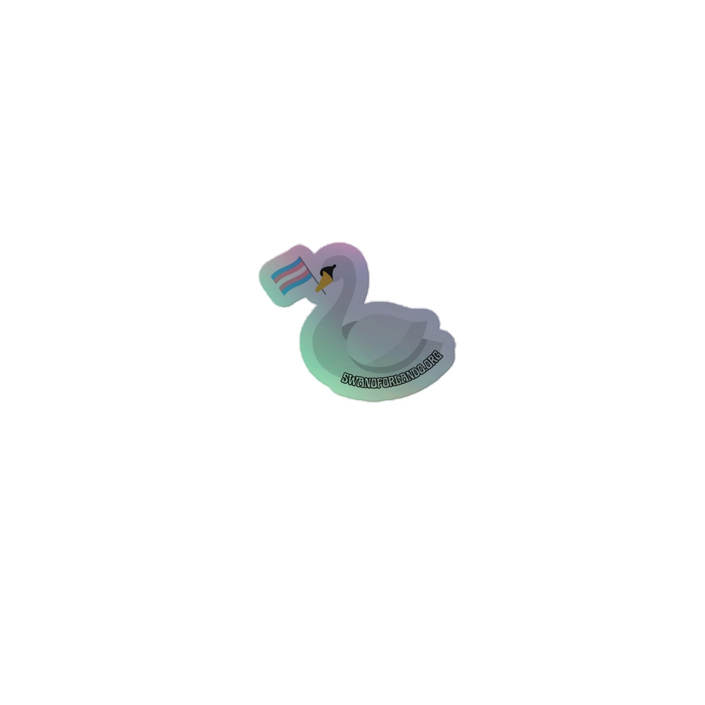Trans Swan Holographic Sticker