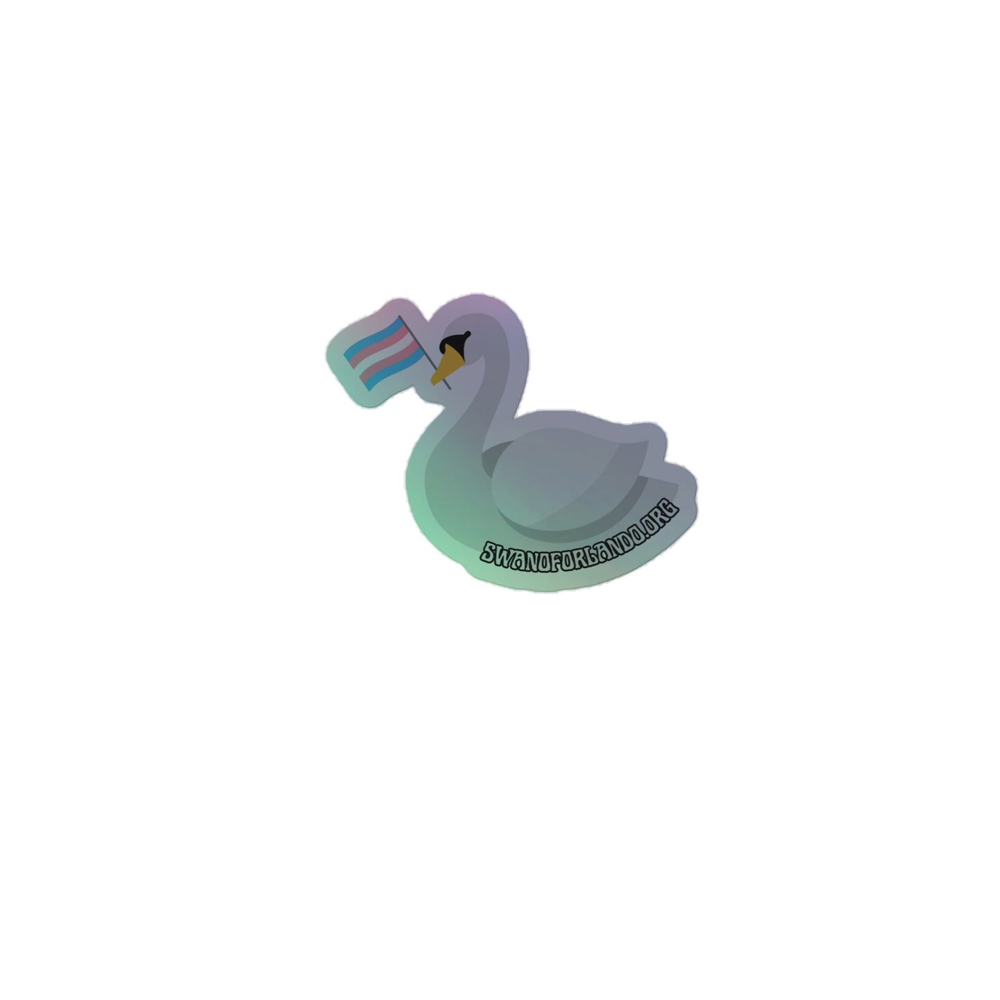 Trans Swan Holographic Sticker