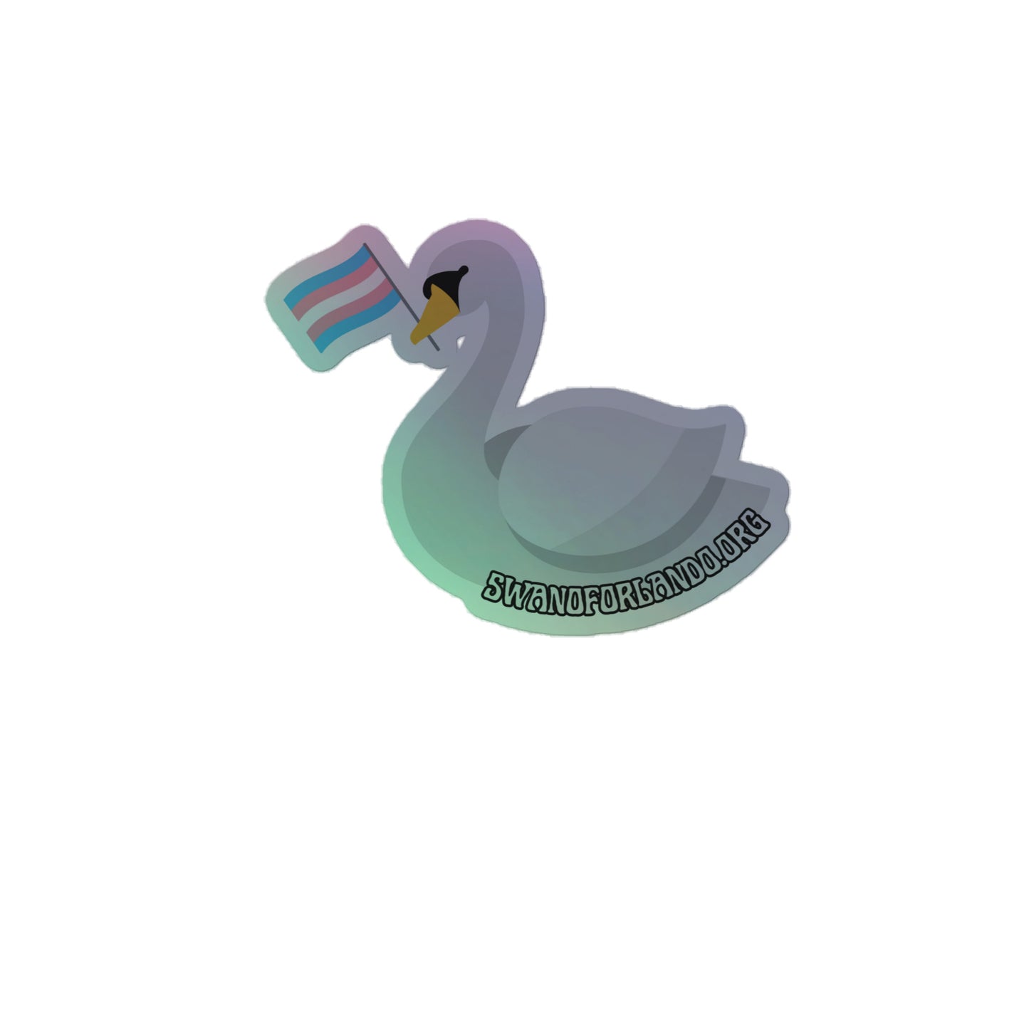 Trans Swan Holographic Sticker