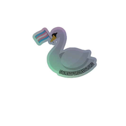 Trans Swan Holographic Sticker