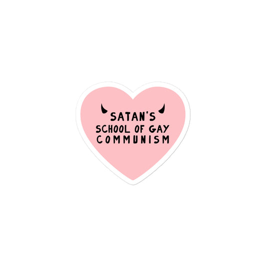 Satan's School of Gay Communism Bubble-free sticker (Pink)