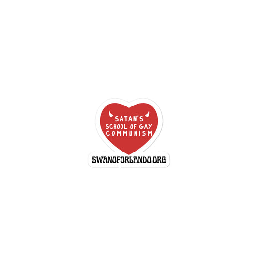 Satan's School of Gay Communism Bubble-free sticker (Red)