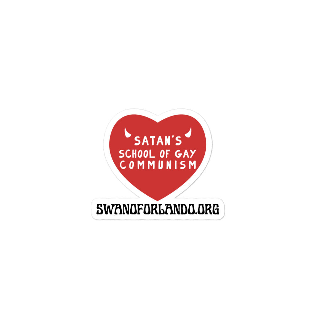 Satan's School of Gay Communism Bubble-free sticker (Red)