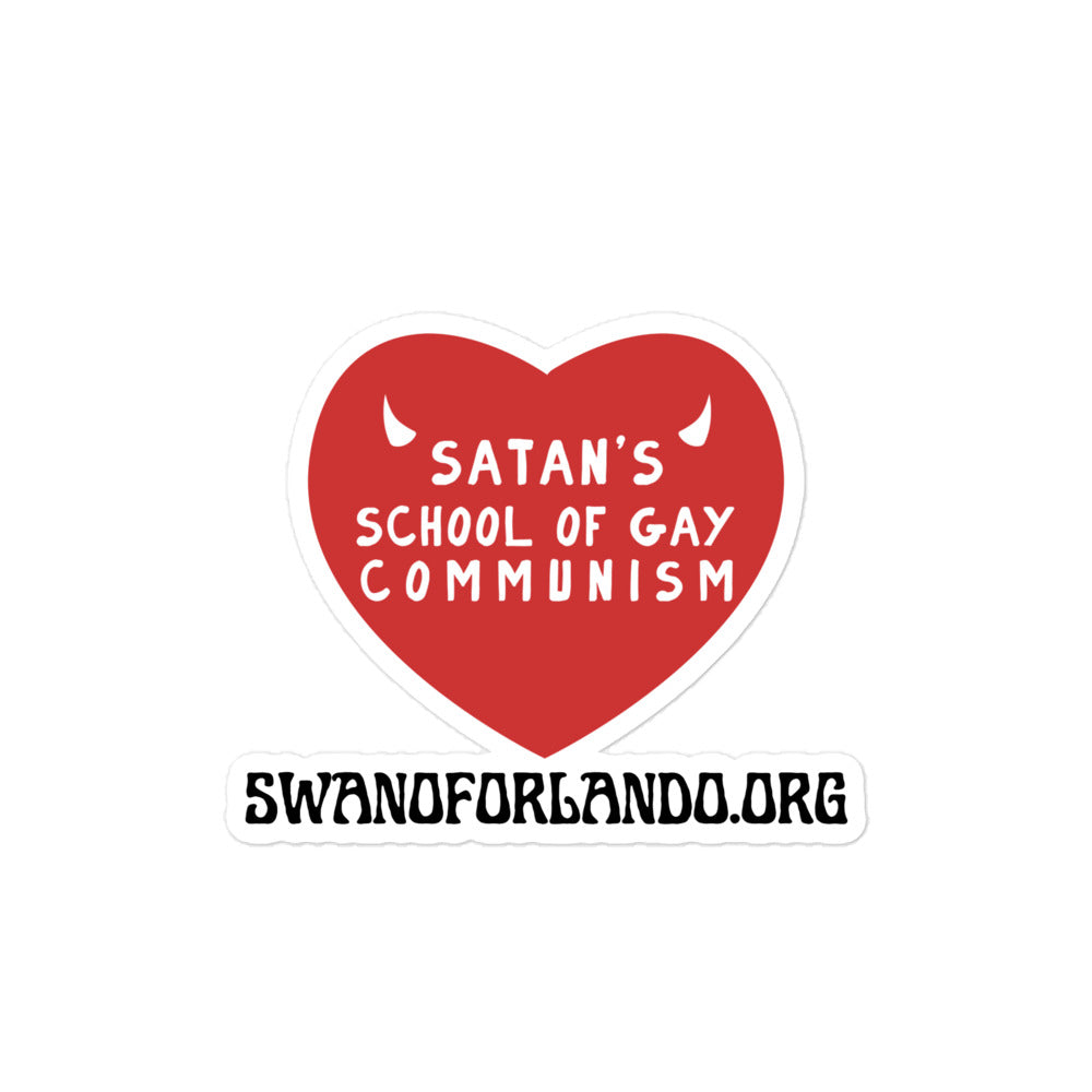 Satan's School of Gay Communism Bubble-free sticker (Red)