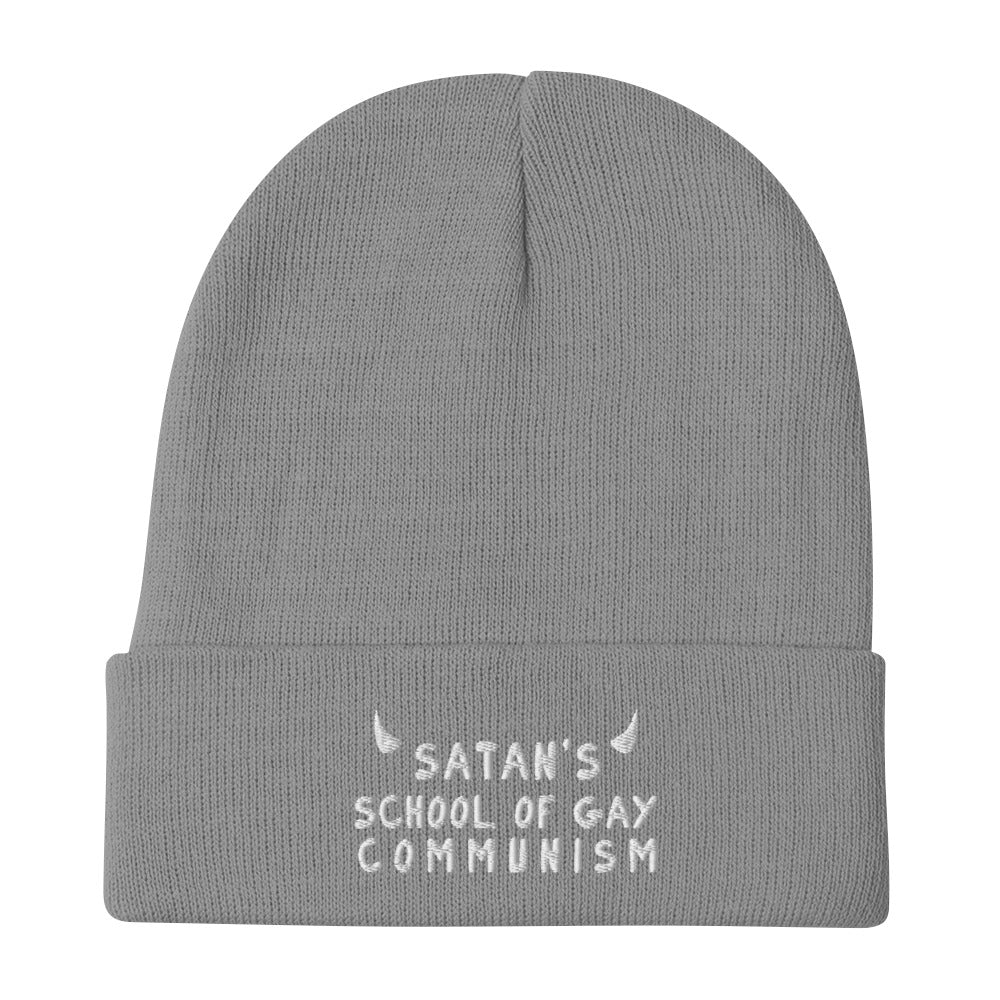 Satan's School of Gay Communism Embroidered Beanie