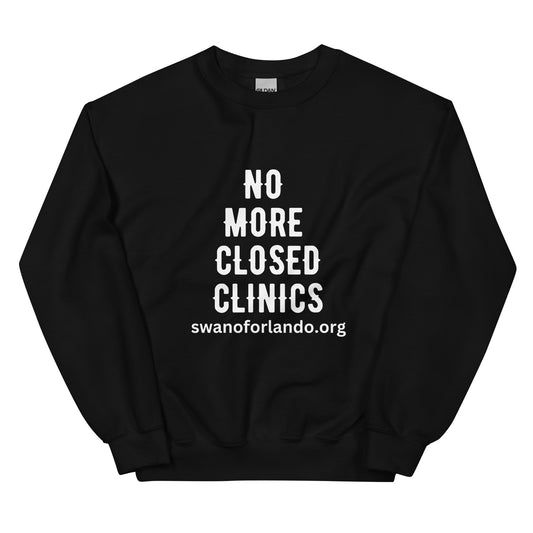 No More Closed Clinics Crewneck Sweatshirt (dark)