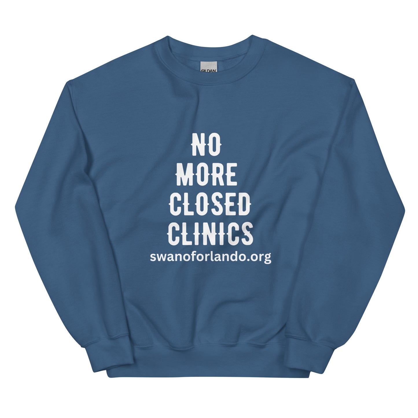 No More Closed Clinics Crewneck Sweatshirt (dark)