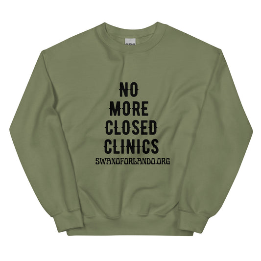 No More Closed Clinics Crewneck Sweatshirt (light)