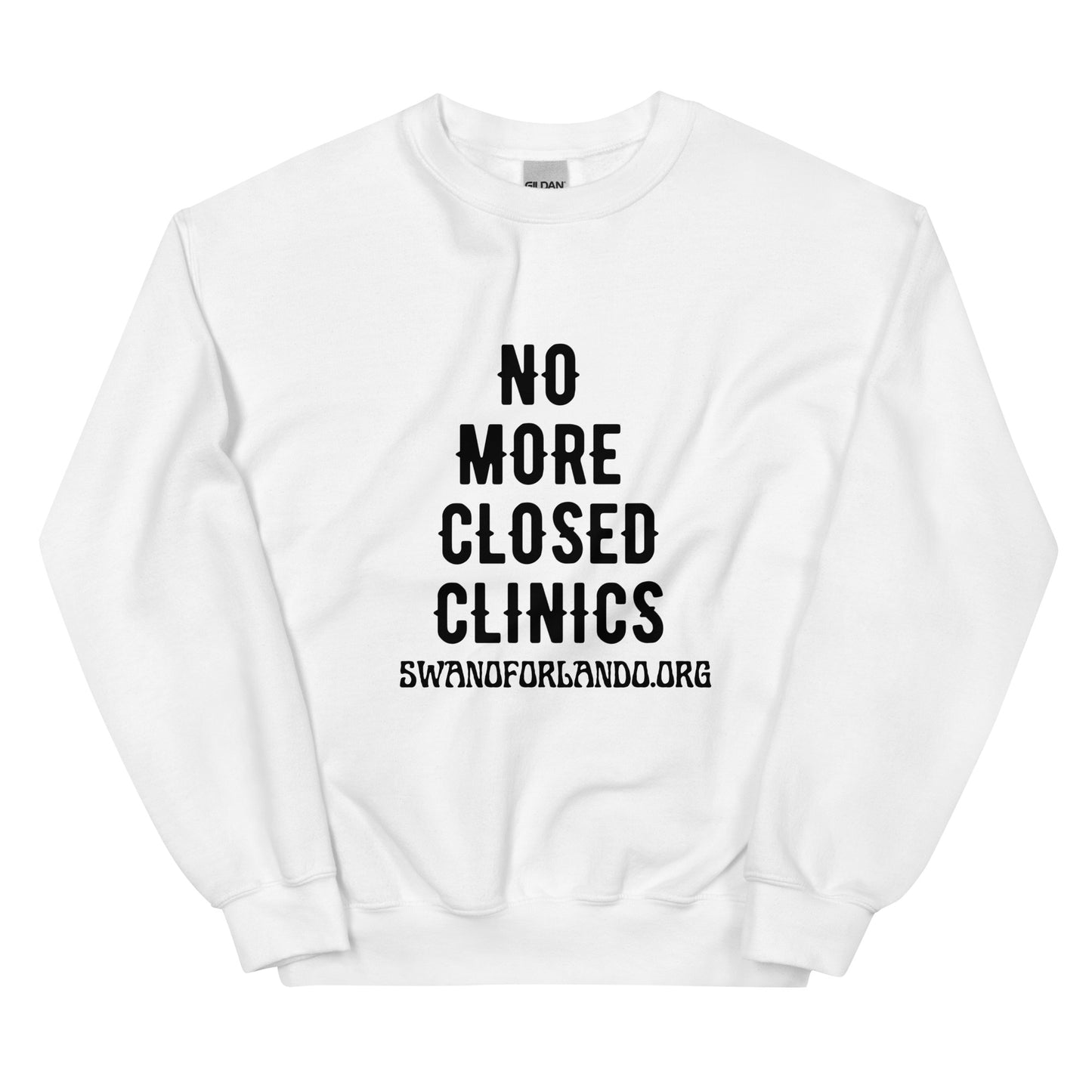No More Closed Clinics Crewneck Sweatshirt (light)