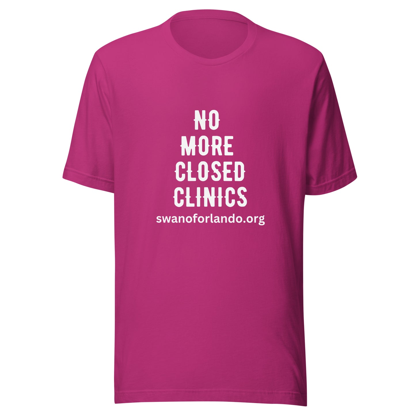 No More Closed Clinics t-shirt (dark)