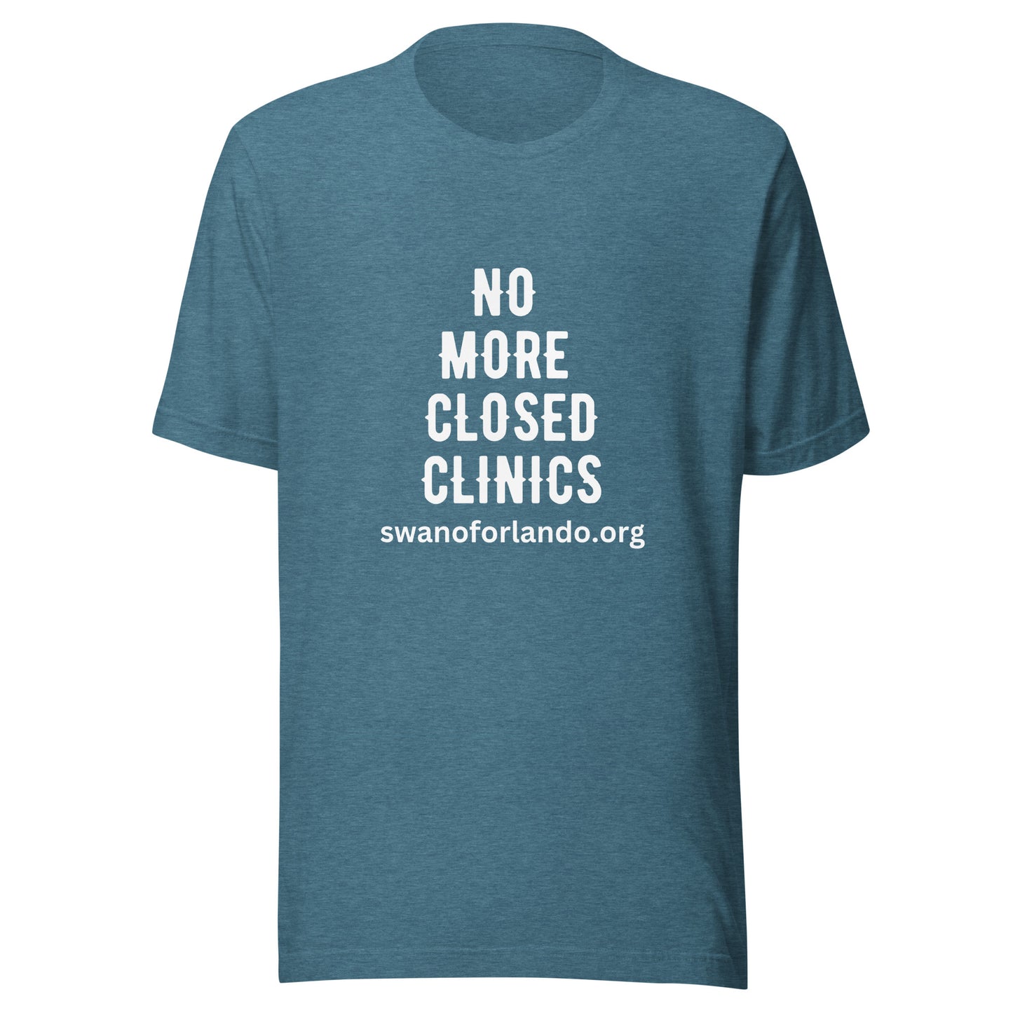 No More Closed Clinics t-shirt (dark)