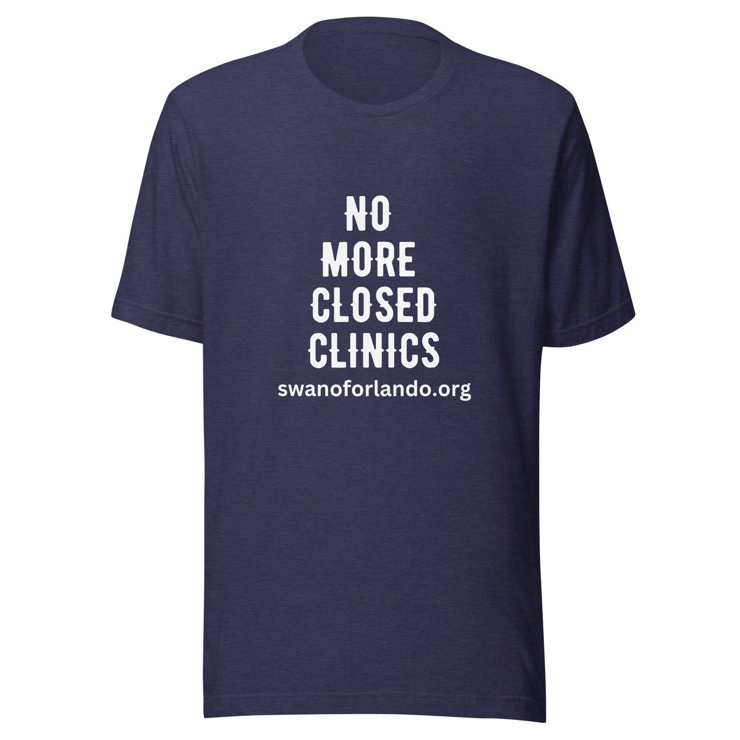 No More Closed Clinics t-shirt (dark)