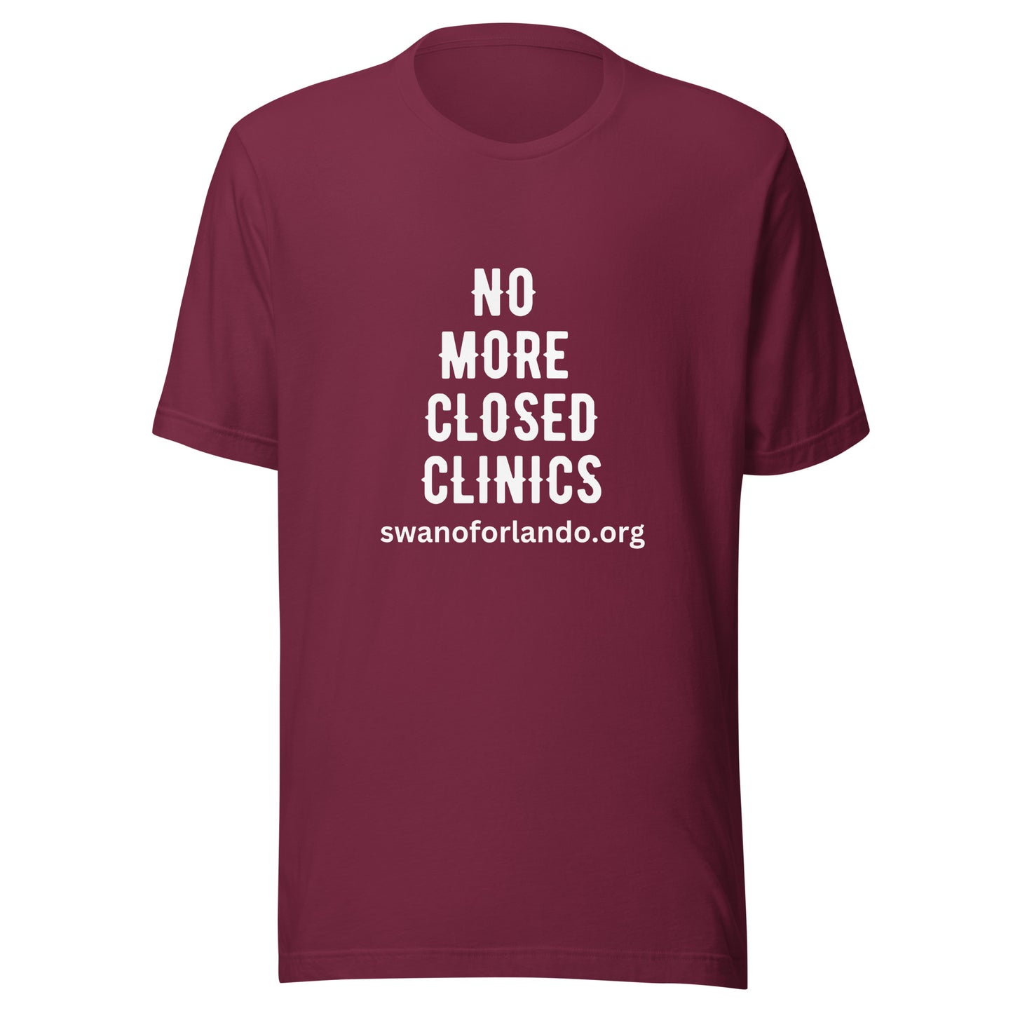 No More Closed Clinics t-shirt (dark)