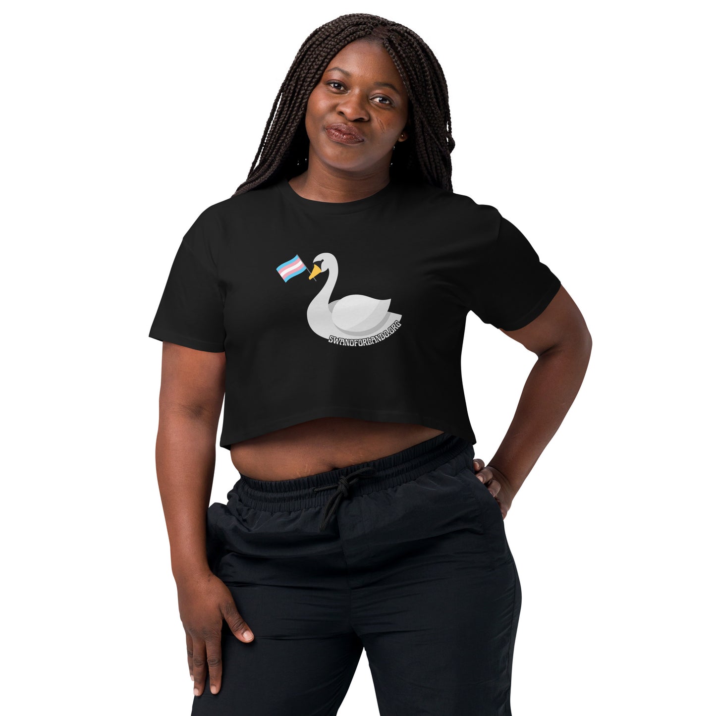 Trans Swan Crop Top