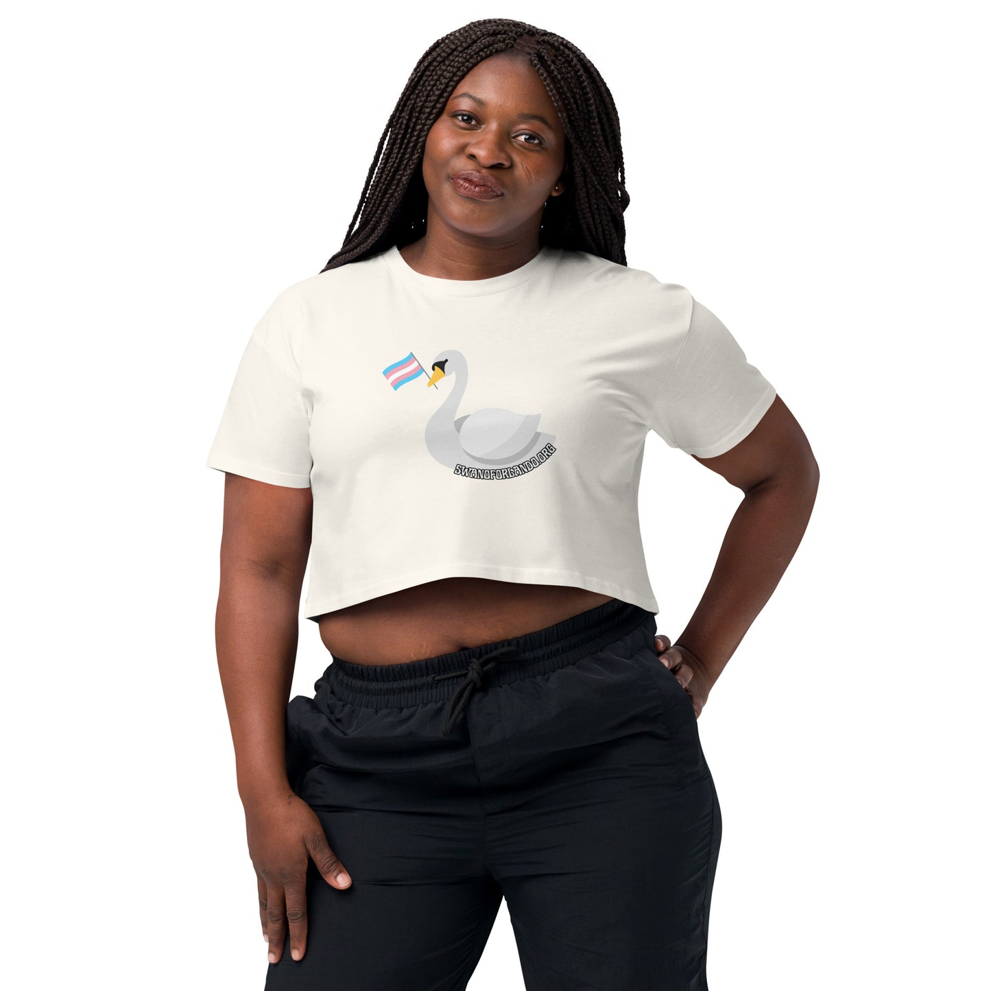Trans Swan Crop Top