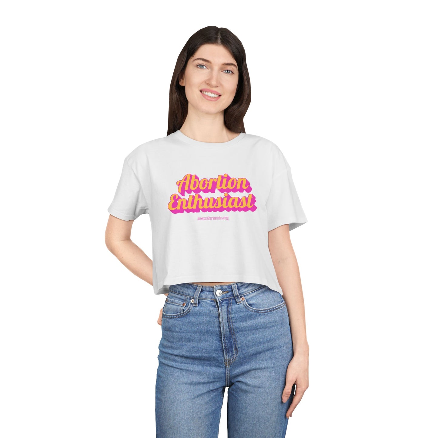 Crop Tee — “Abortion Enthusiast” Feminist Graphic Crop Top