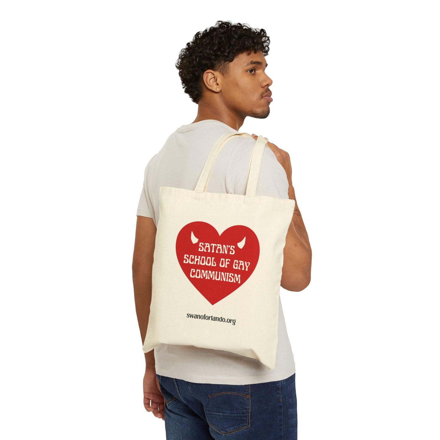 Tote Bag — Red Heart 'Satan's School of Gay Communism' Canvas Tote