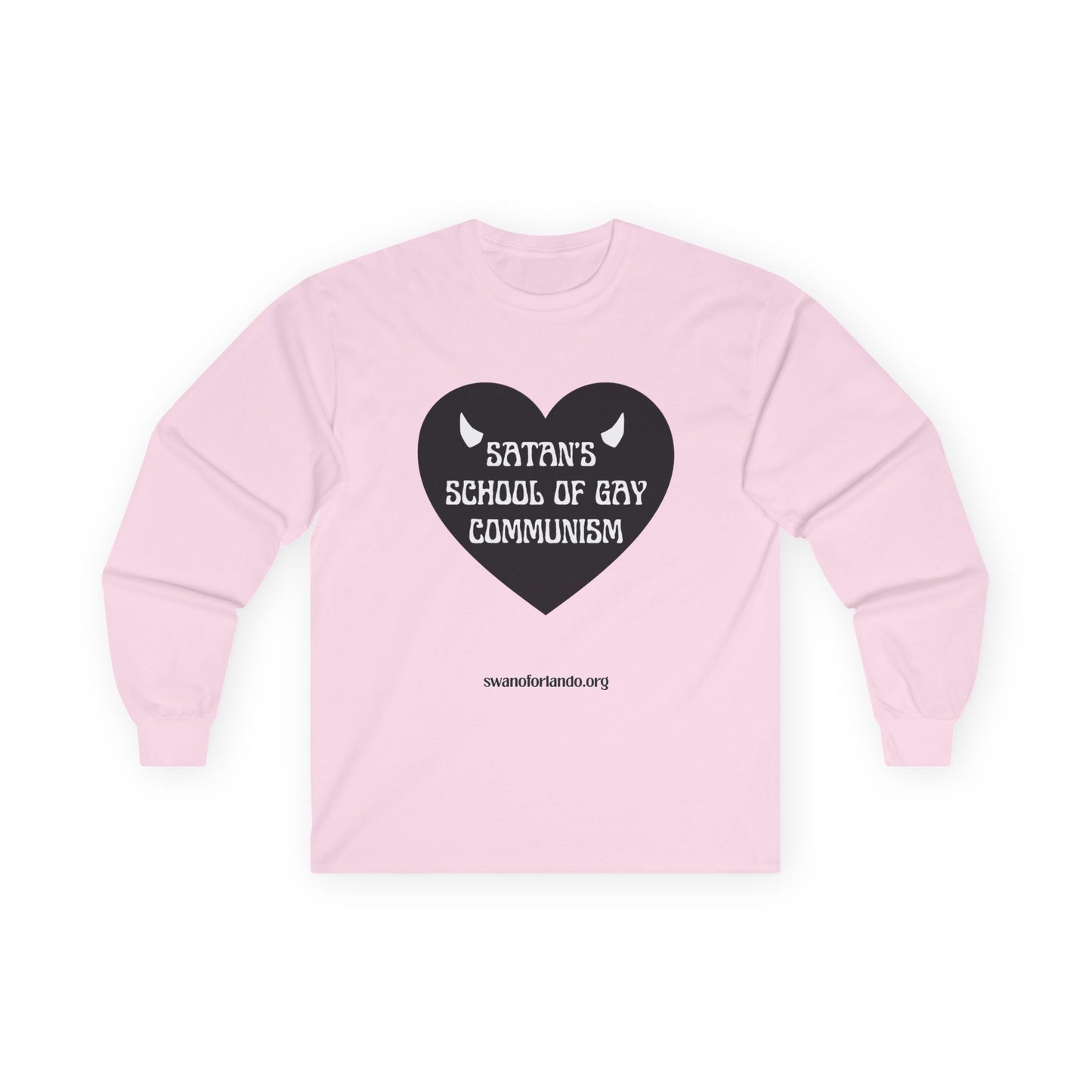 Long Sleeve Tee — "Satan's School of Gay Communism" Black Heart