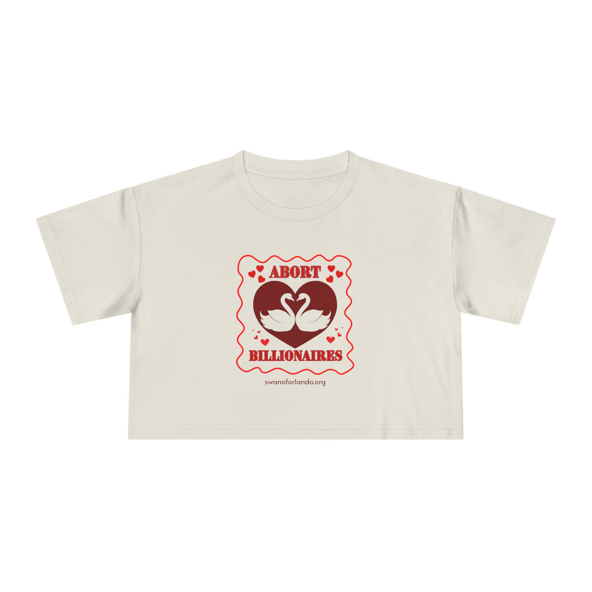 Crop Tee — “Abort Billionaires” Feminist Graphic Crop Top