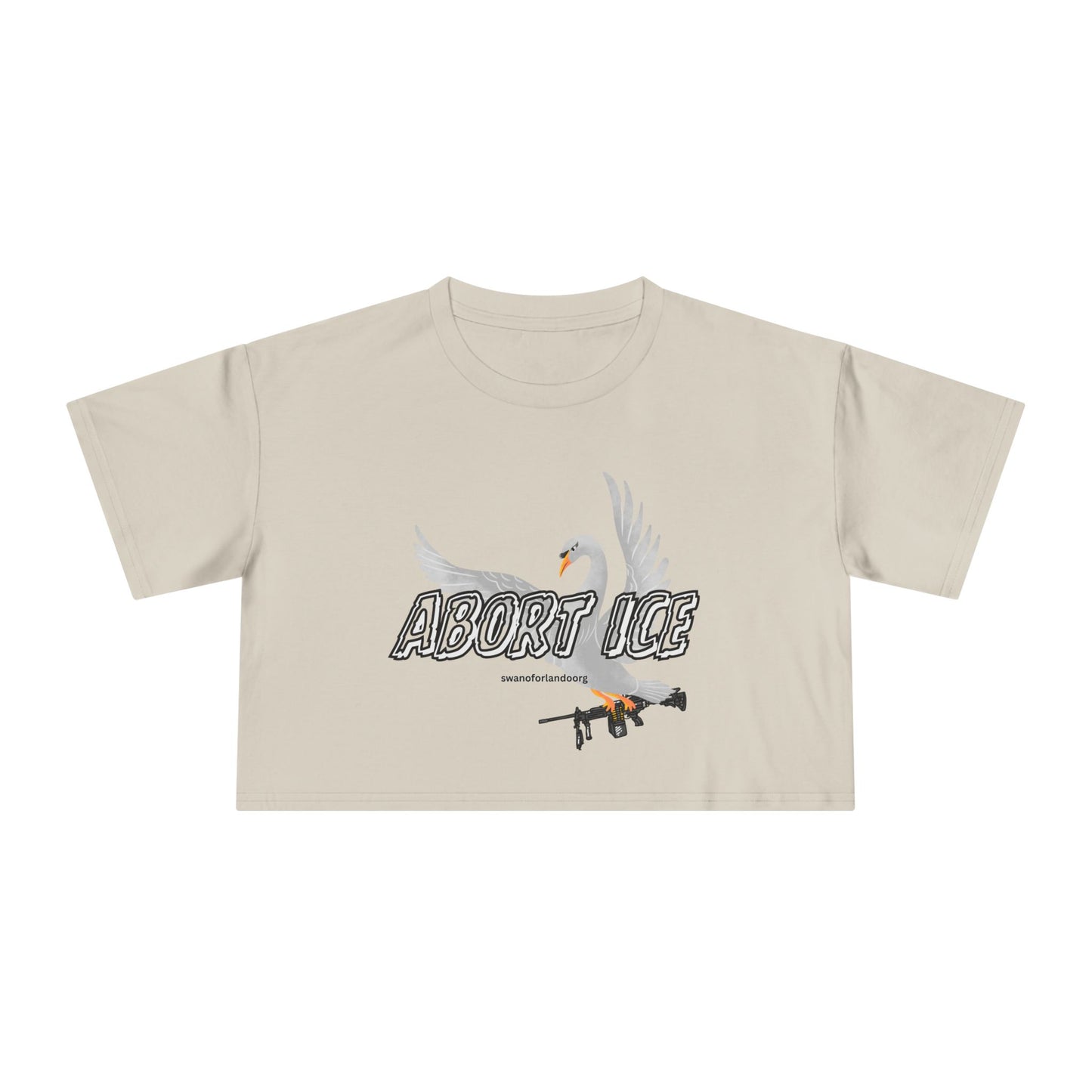 Crop Tee — “Abort ICE” Feminist Graphic Crop Top