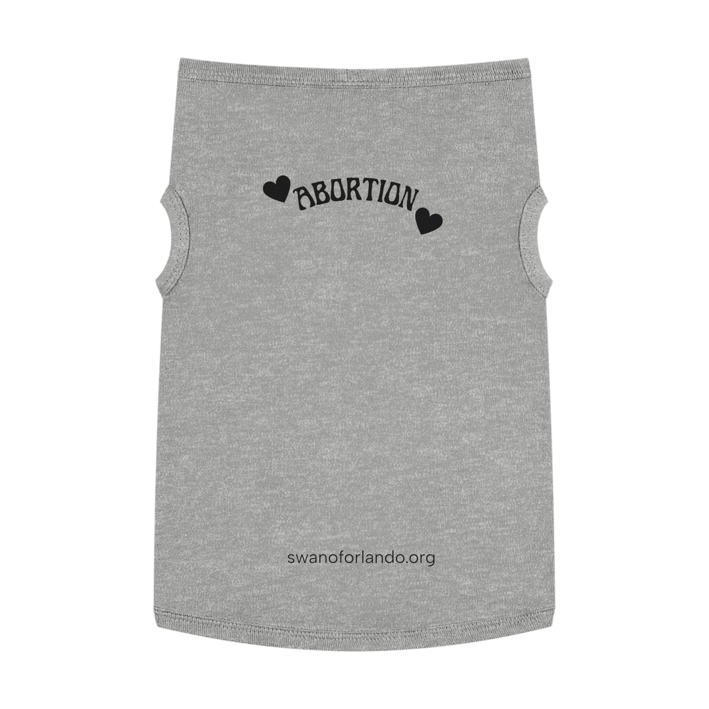 Pet Tank Top — "Abortion" Heart Graphic Dog Shirt