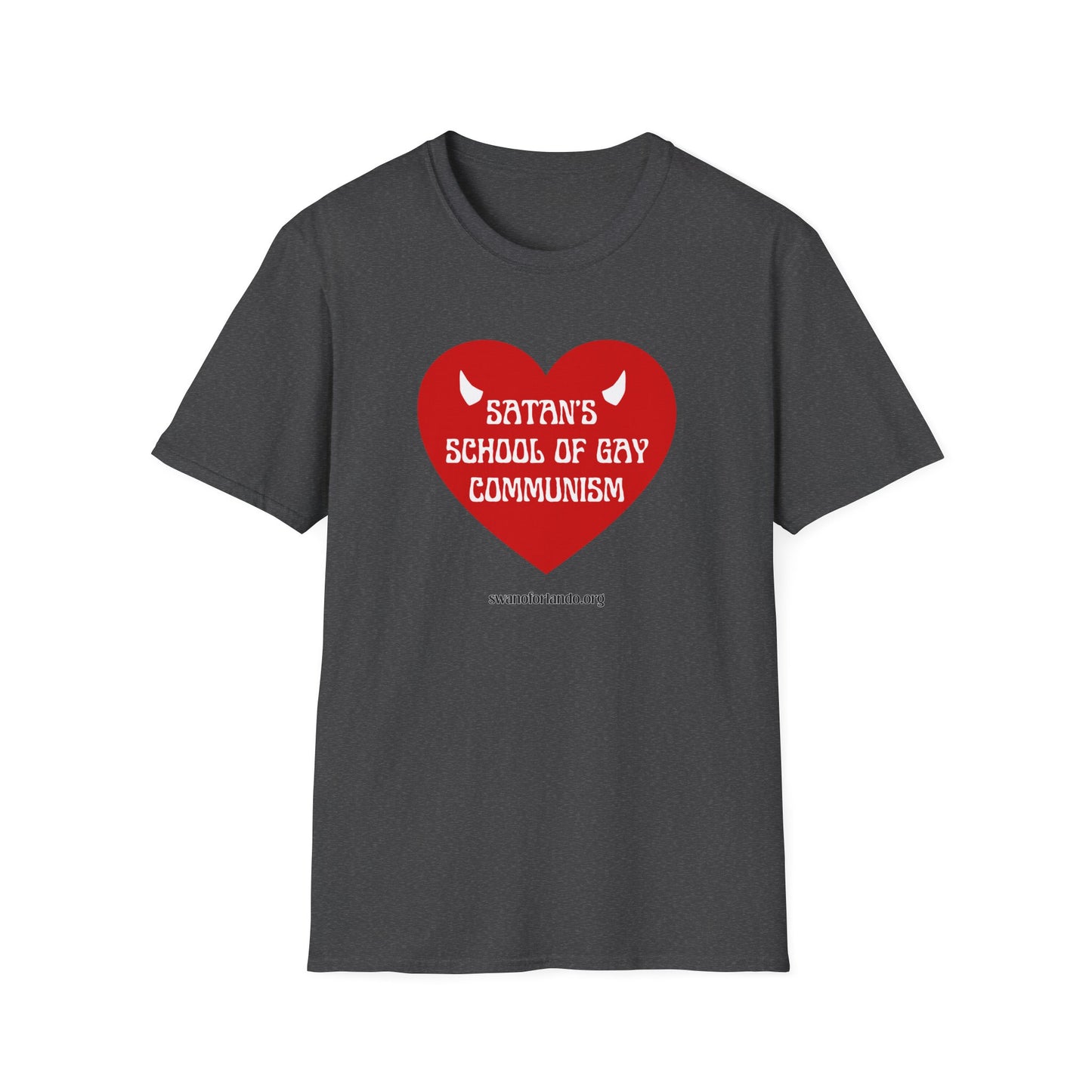 "Satan's School of Gay Communism" Red Heart Graphic T-Shirt