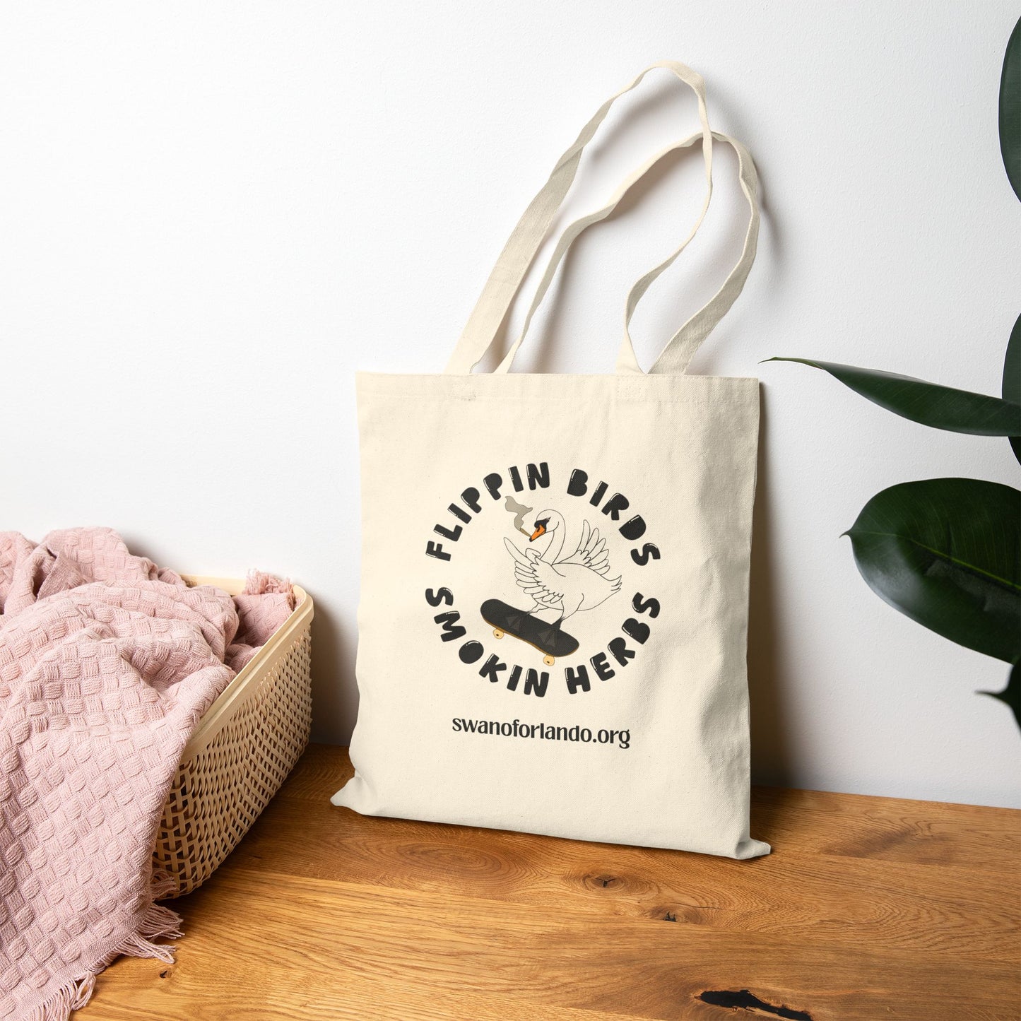 Flippin Birds Smokin Herbs Canvas Tote