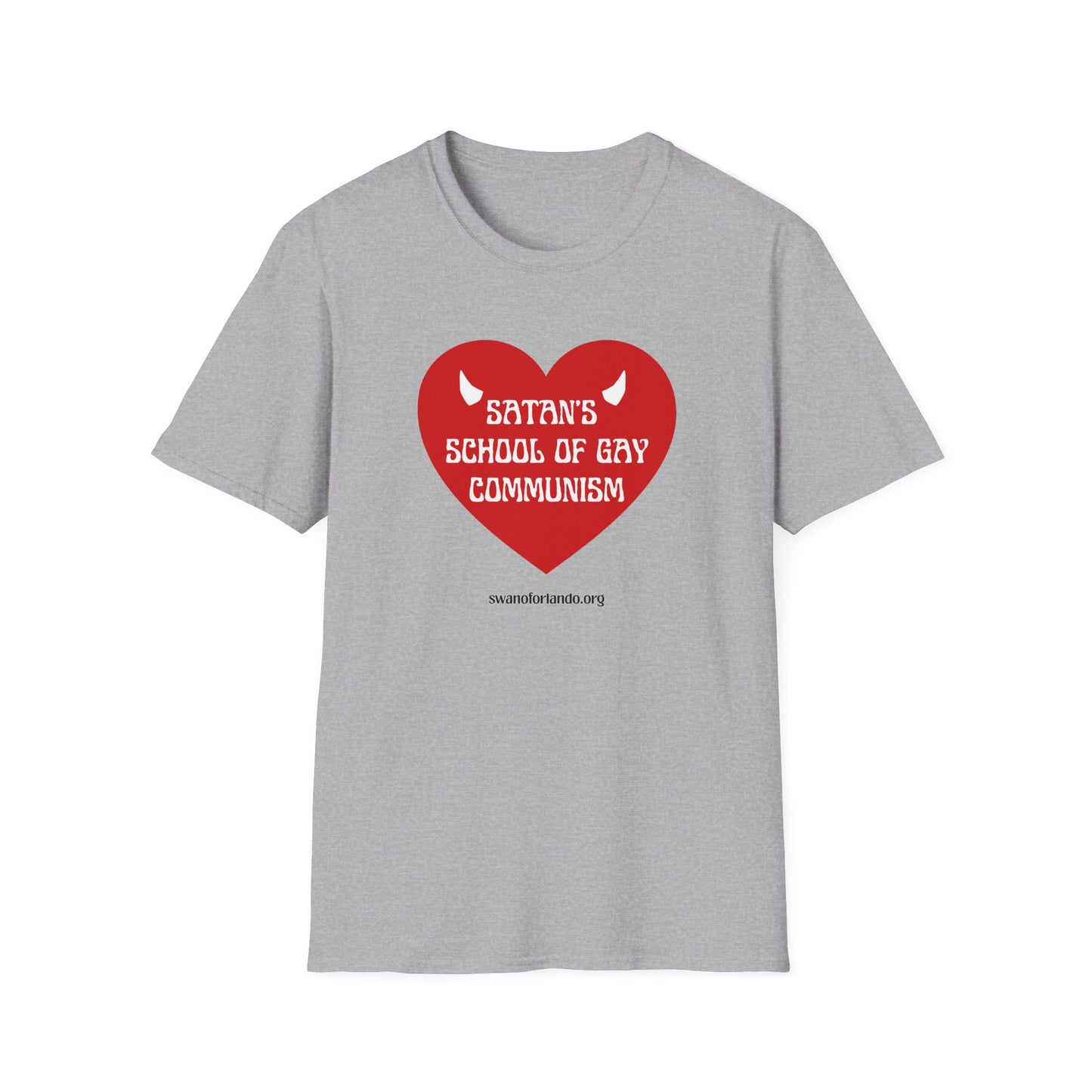 "Satan's School of Gay Communism" Red Heart Graphic T-Shirt