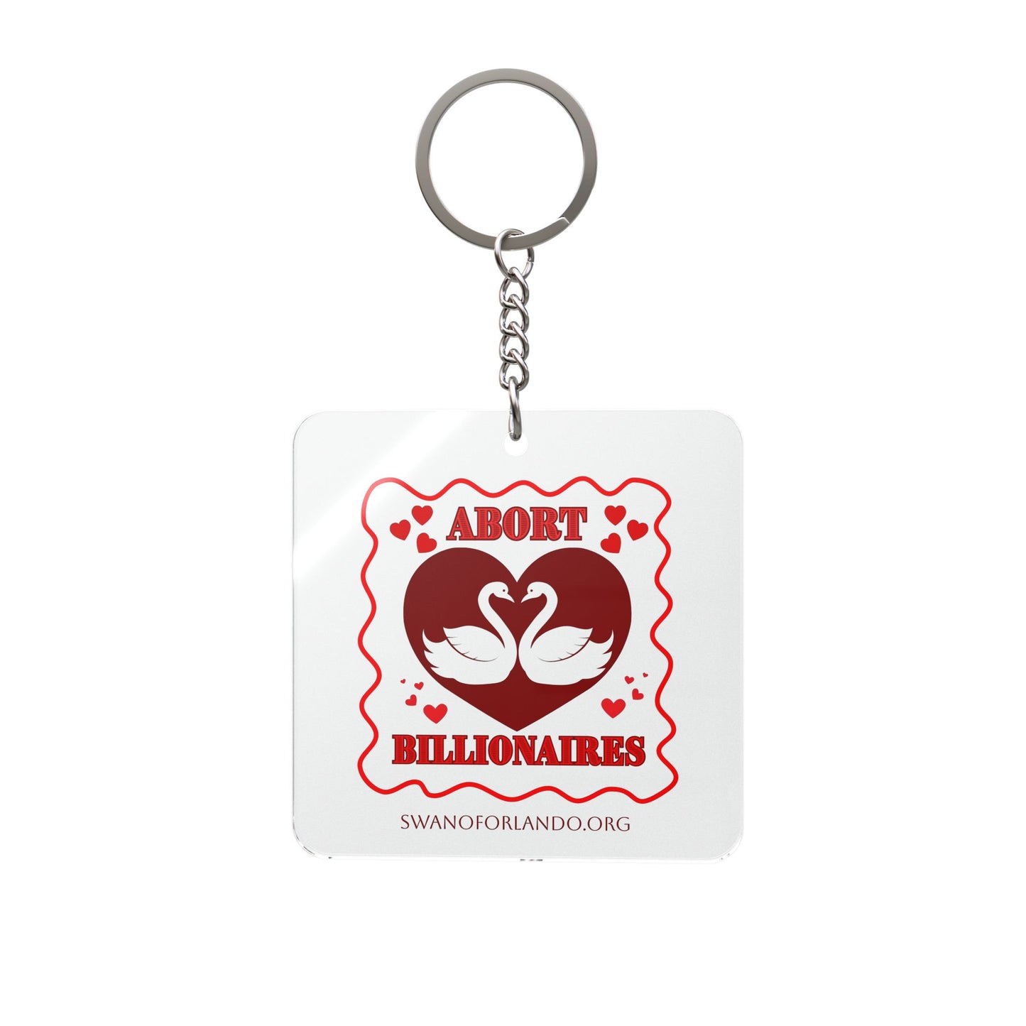Abort Billionaires Square Keychain