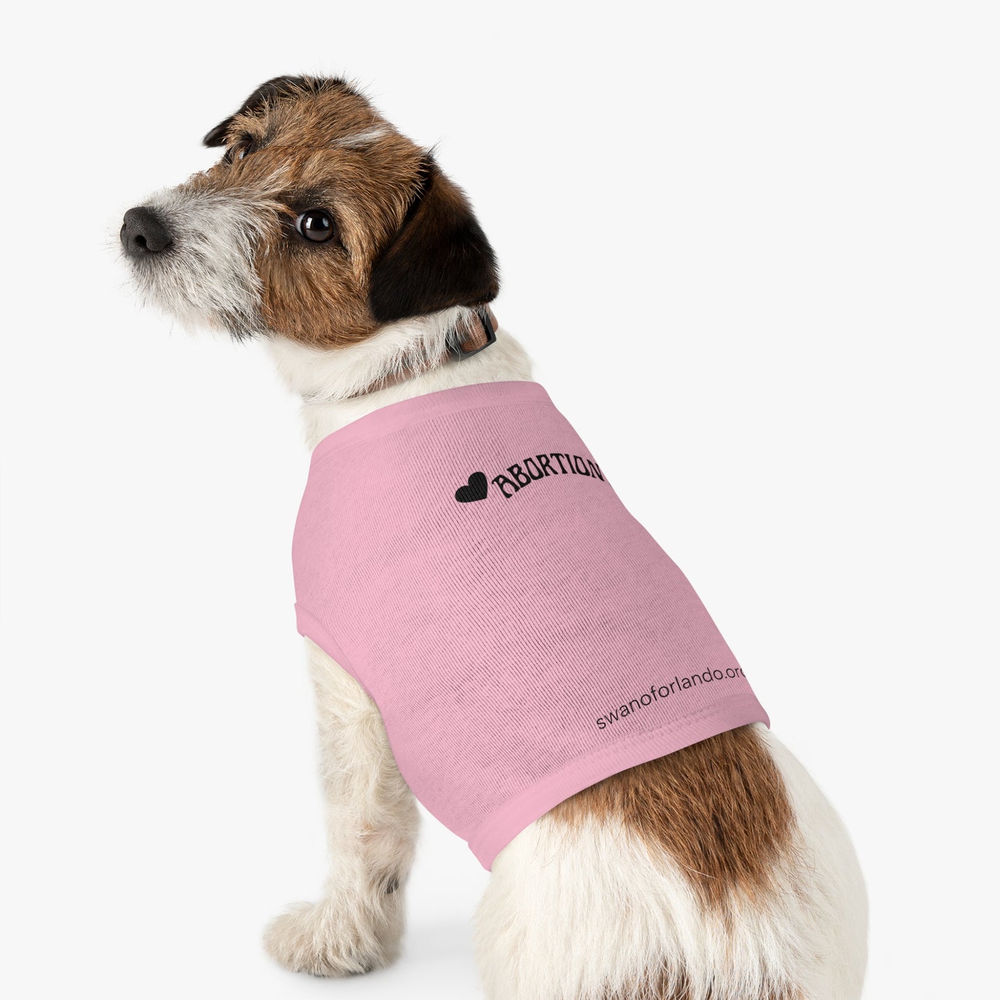 Pet Tank Top — "Abortion" Heart Graphic Dog Shirt