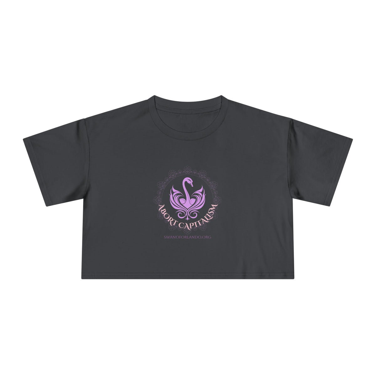 Crop Tee — “Abort Capitalism” Feminist Graphic Crop Top
