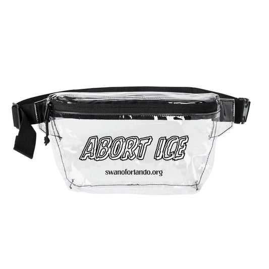 Fanny Pack — "Abort ICE" Clear & Black PVC Waist Bag