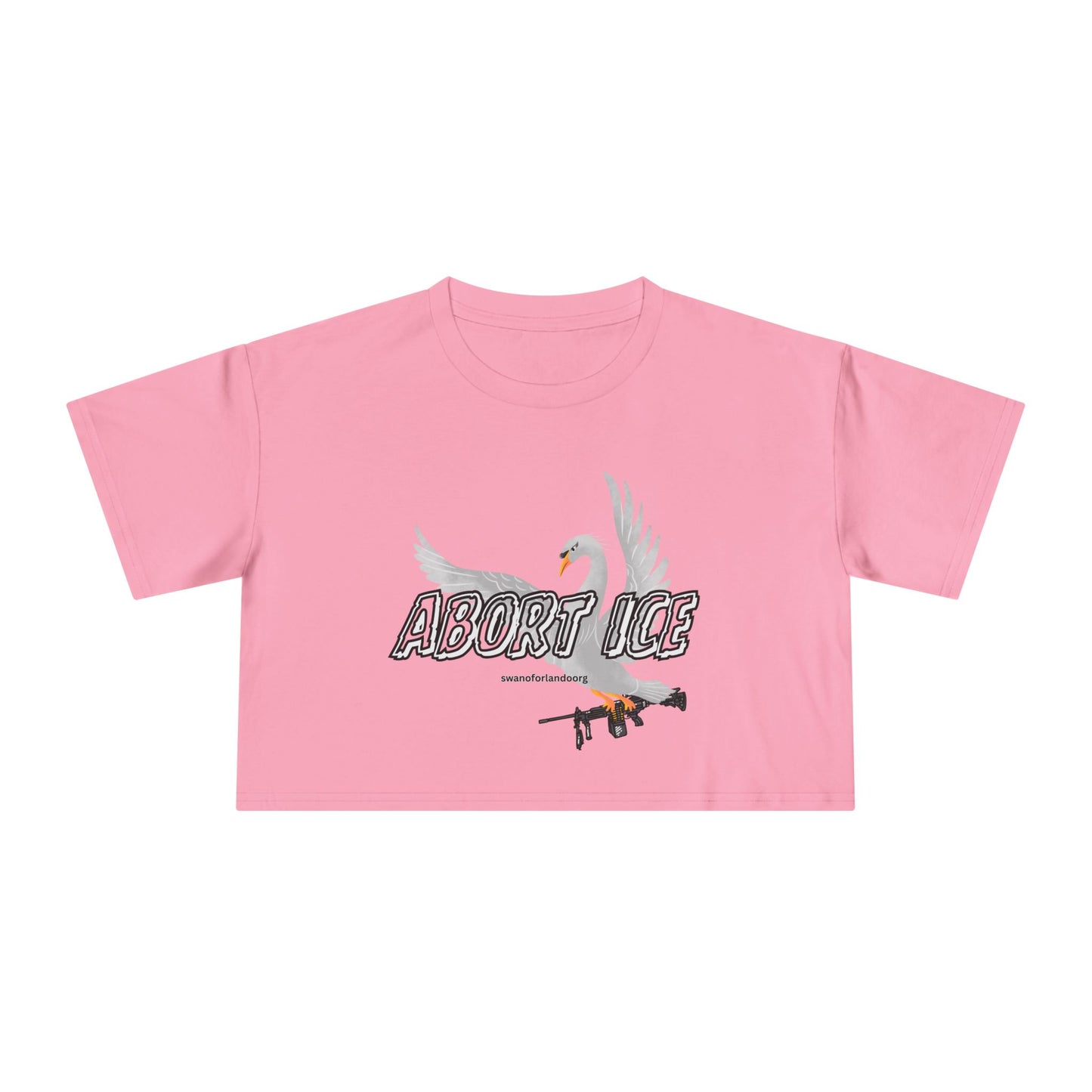 Crop Tee — “Abort ICE” Feminist Graphic Crop Top
