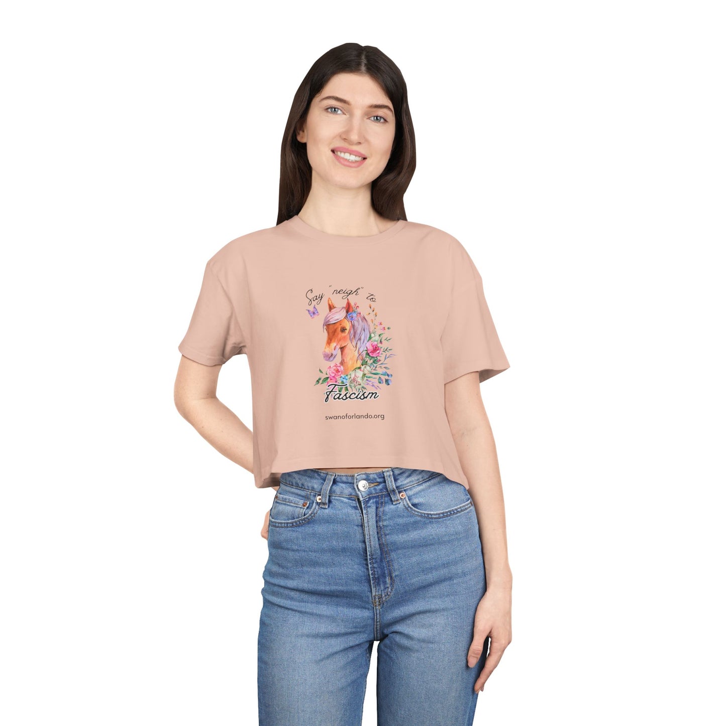 Say "Neigh" to Fascism Crop Tee
