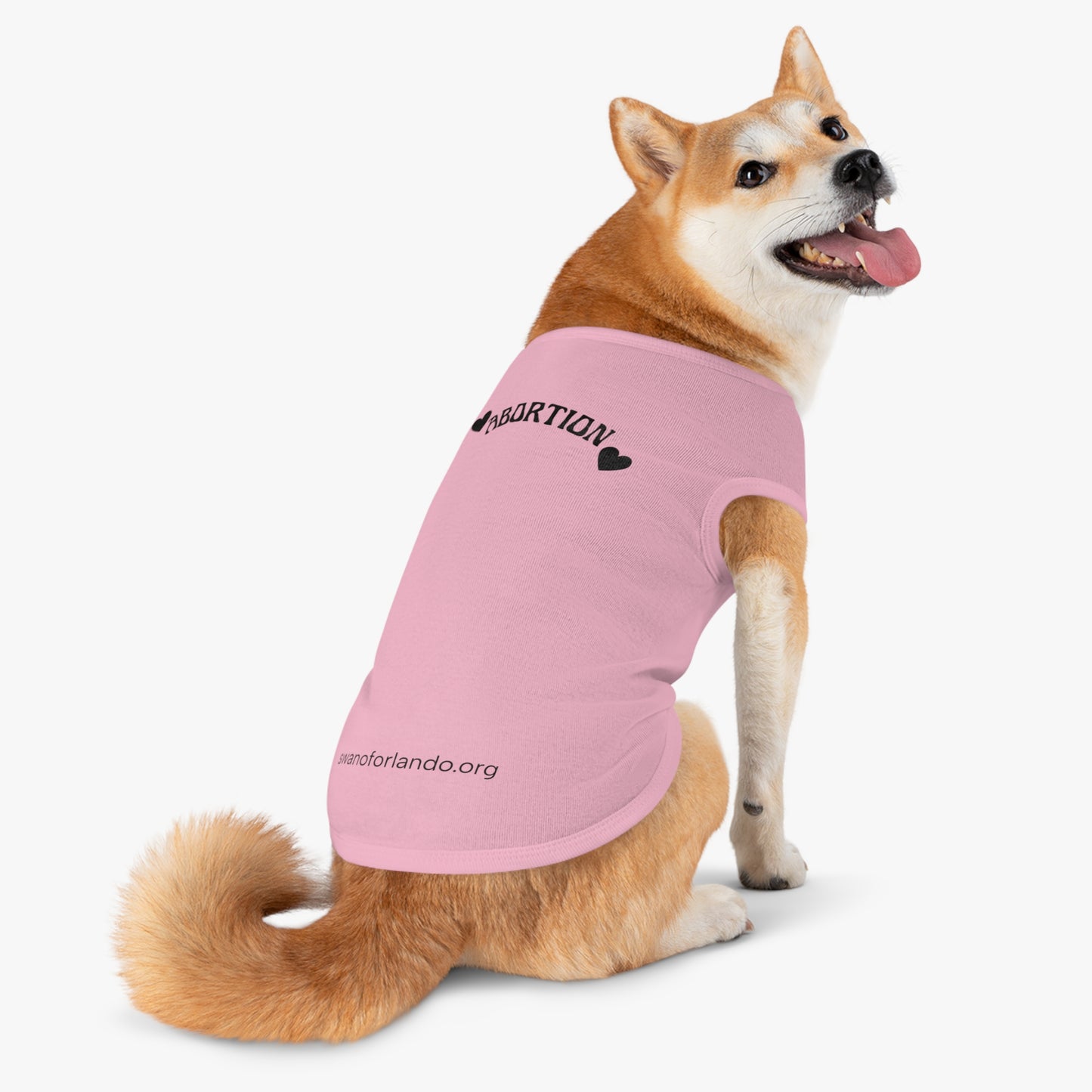 Pet Tank Top — "Abortion" Heart Graphic Dog Shirt