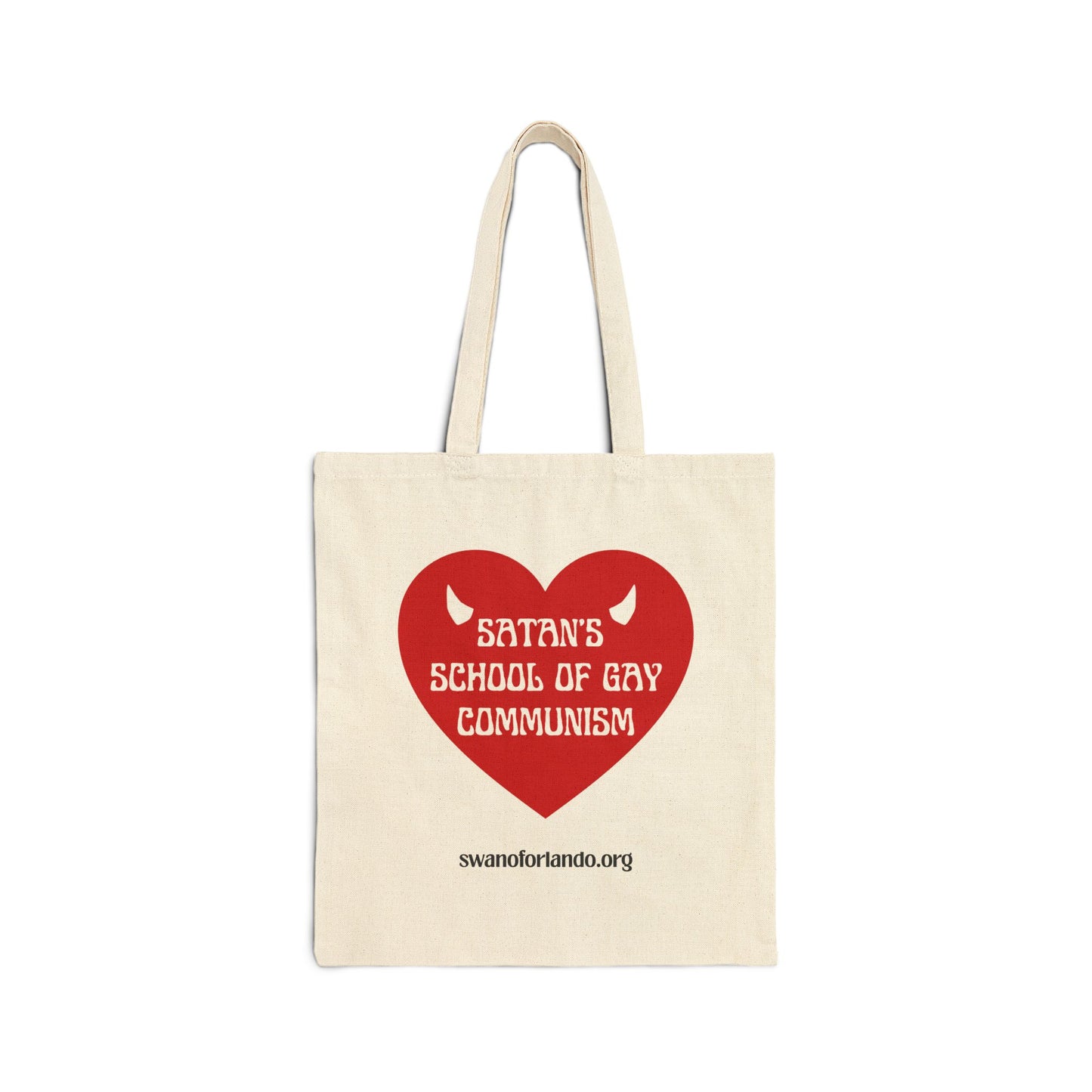Tote Bag — Red Heart 'Satan's School of Gay Communism' Canvas Tote