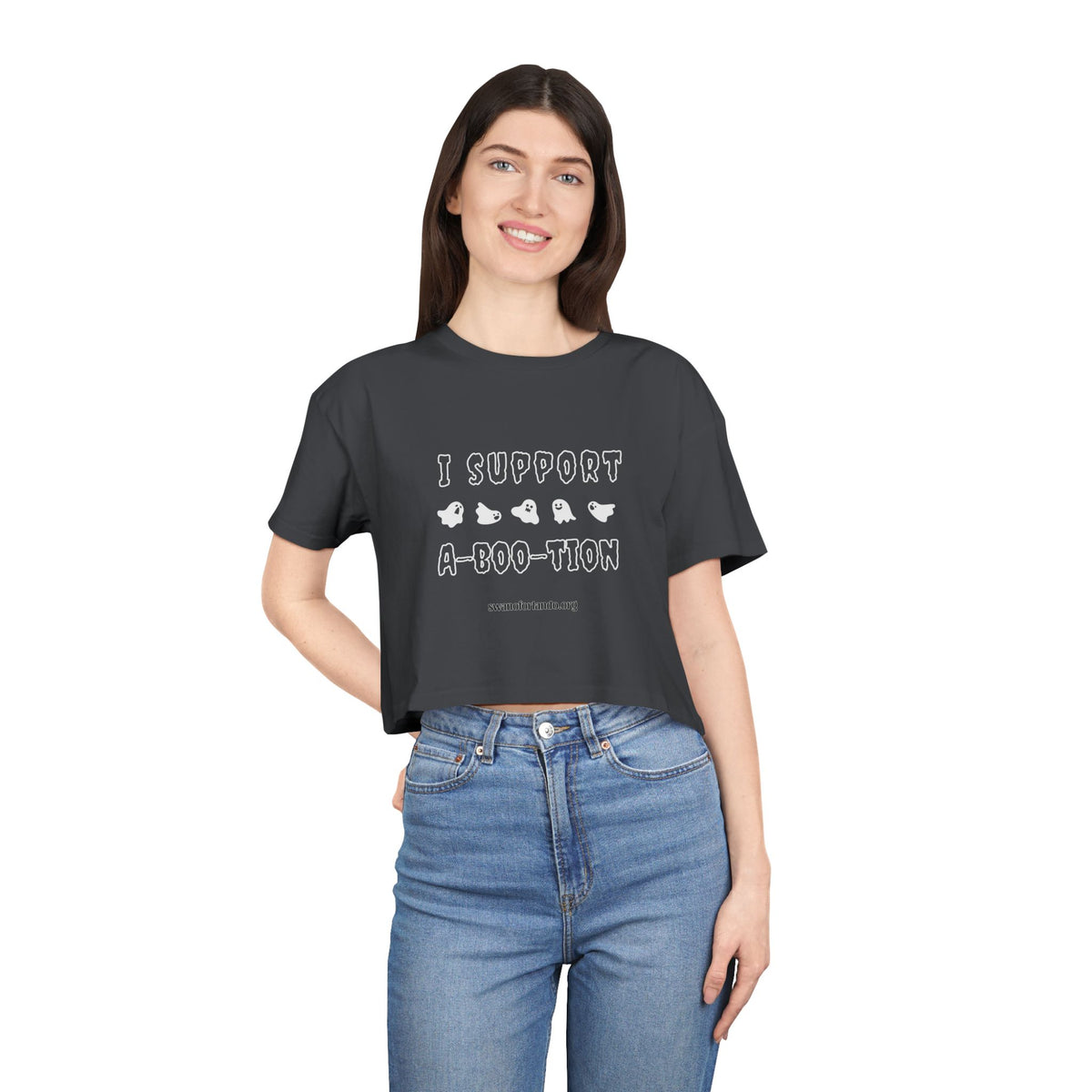 I Support A-Boo-Tion Crop Tee